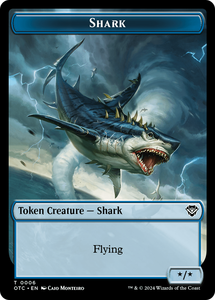 Ape // Shark Double-Sided Token [Outlaws of Thunder Junction Commander Tokens] | Gear Gaming Fayetteville