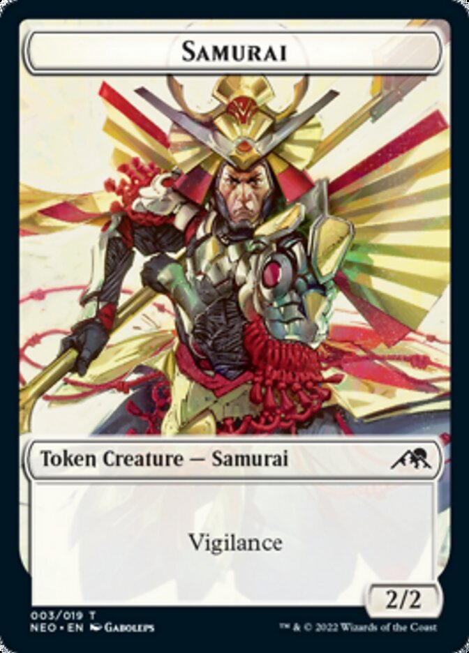 Samurai // Tezzeret, Betrayer of Flesh Emblem Double-Sided Token [Kamigawa: Neon Dynasty Tokens] | Gear Gaming Fayetteville