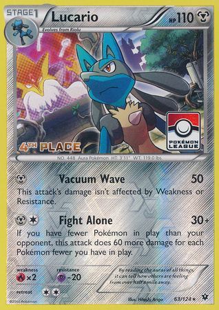 Lucario (63/124) (League Promo 4th Place) [XY: Fates Collide] | Gear Gaming Fayetteville