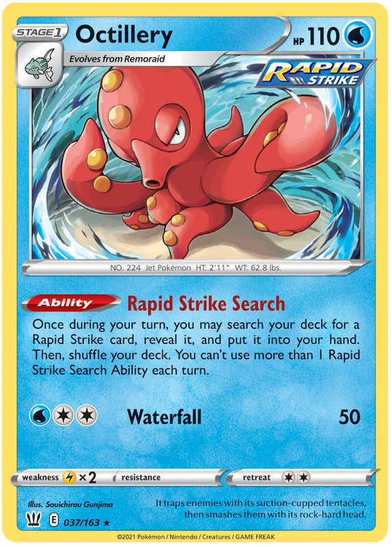 Octillery (037/163) (Theme Deck Exclusive) [Sword & Shield: Battle Styles] | Gear Gaming Fayetteville