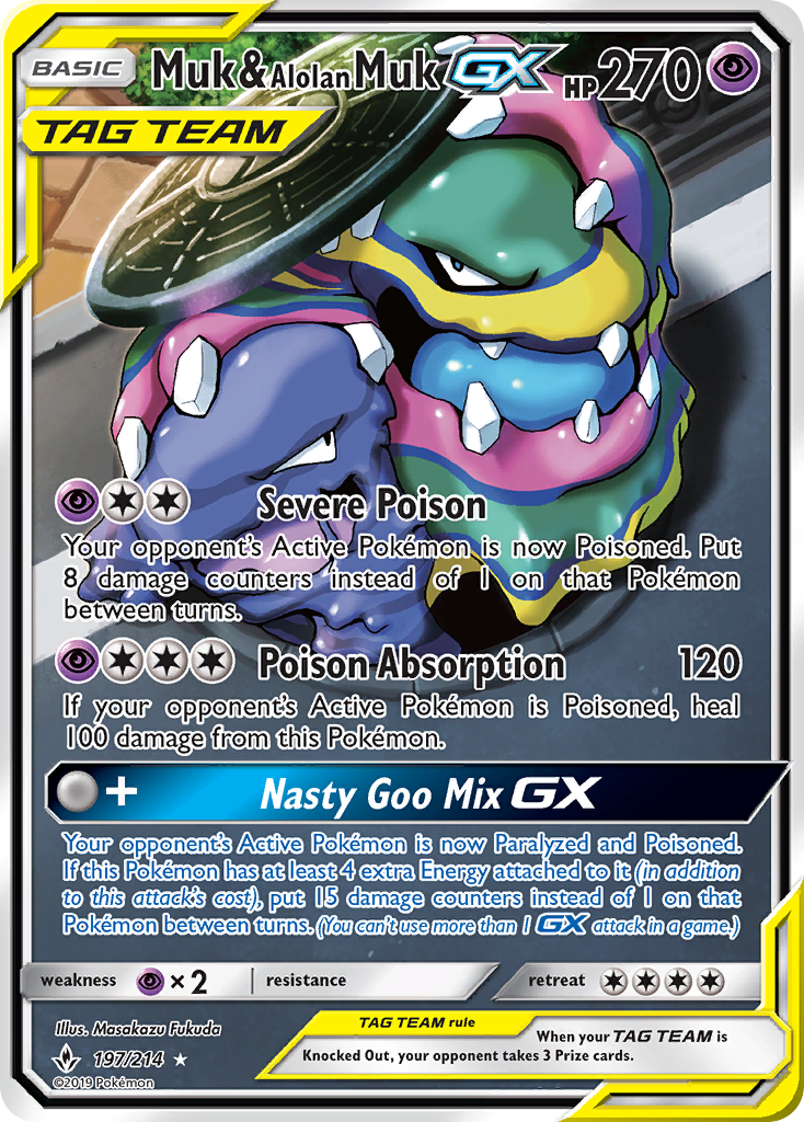 Muk & Alolan Muk GX (197/214) [Sun & Moon: Unbroken Bonds] | Gear Gaming Fayetteville