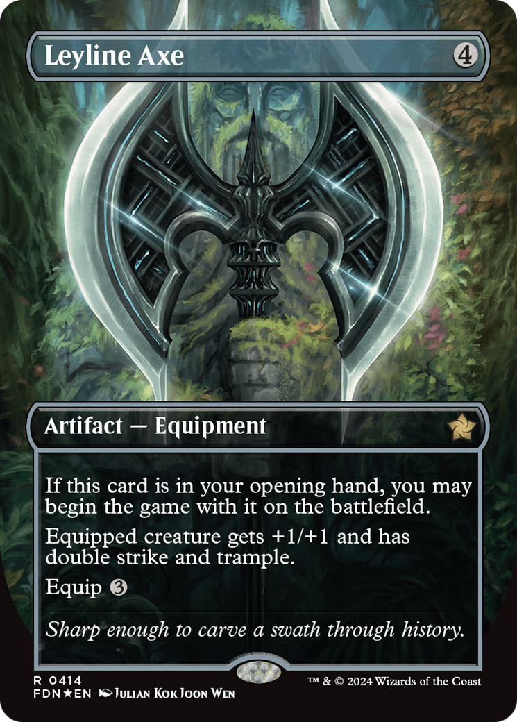 Leyline Axe (Borderless) (Mana Foil) [Foundations] | Gear Gaming Fayetteville