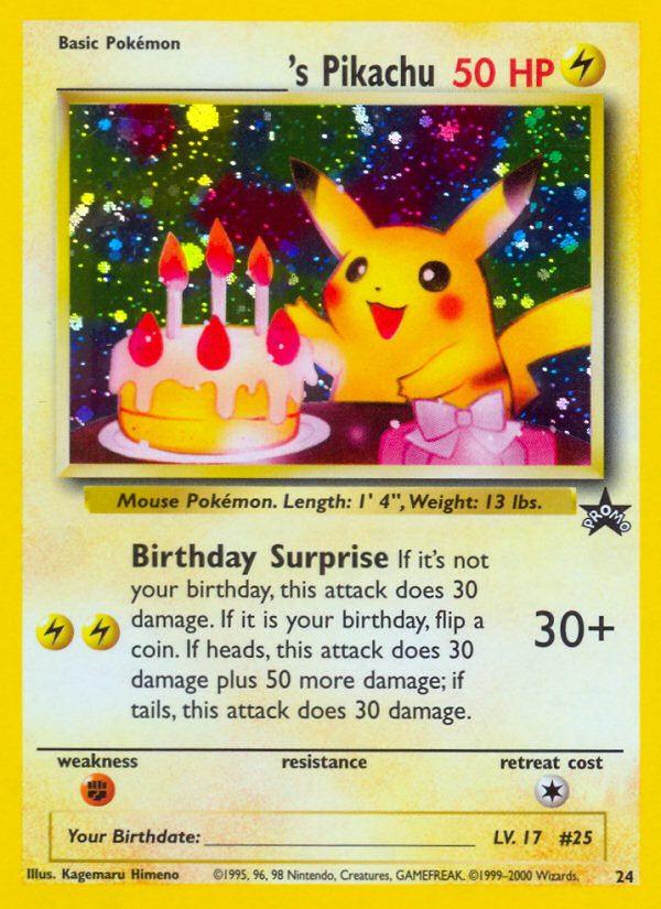 _____'s Pikachu (24) (Birthday Pikachu) [Wizards of the Coast: Black Star Promos] | Gear Gaming Fayetteville