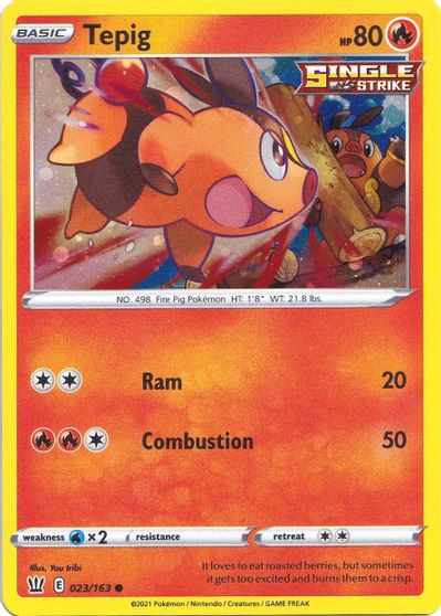 Tepig (023/163) (Cosmos Holo) [Sword & Shield: Battle Styles] | Gear Gaming Fayetteville