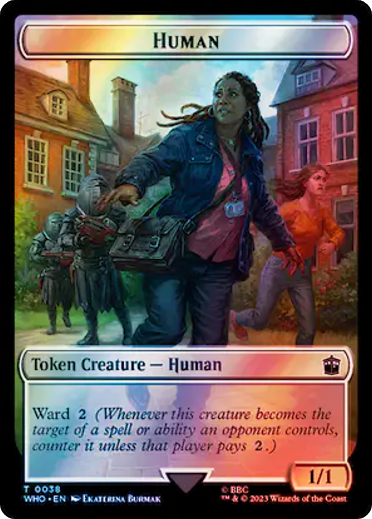 Human (0038) // Clue (0055) Double-Sided Token (Surge Foil) [Doctor Who Tokens] | Gear Gaming Fayetteville