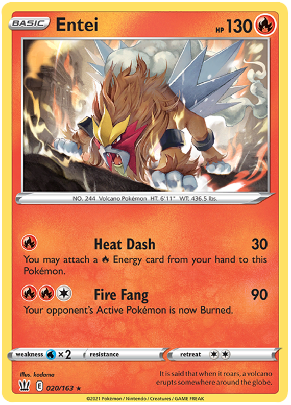 Entei (020/163) [Sword & Shield: Battle Styles] | Gear Gaming Fayetteville