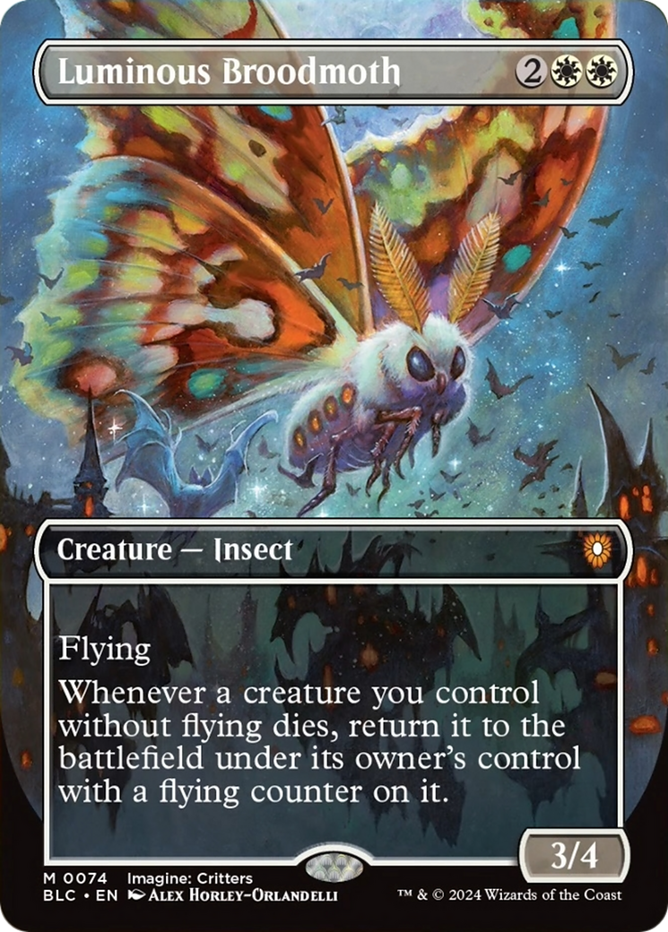 Luminous Broodmoth (Borderless) [Bloomburrow Commander] | Gear Gaming Fayetteville