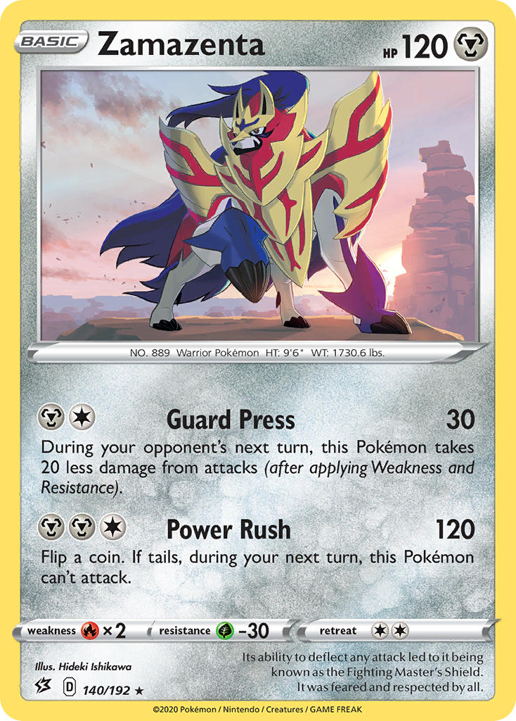 Zamazenta (140/192) (Cracked Ice Holo) (Theme Deck Exclusive) [Sword & Shield: Rebel Clash] | Gear Gaming Fayetteville