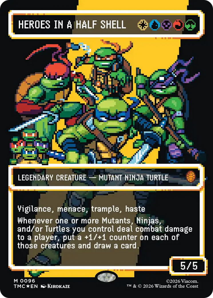 Heroes in a Half Shell (0096) (Borderless) (Surge Foil) [Teenage Mutant Ninja Turtles Commander] | Gear Gaming Fayetteville