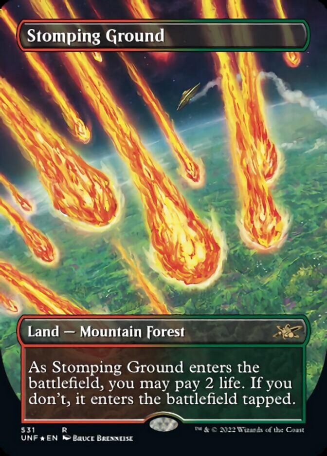 Stomping Ground (Borderless) (Galaxy Foil) [Unfinity] | Gear Gaming Fayetteville