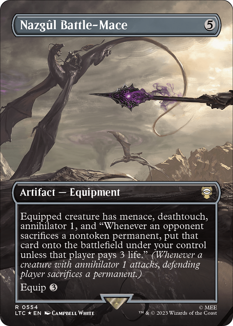 Nazgul Battle-Mace (Borderless) (Surge Foil) [The Lord of the Rings: Tales of Middle-Earth Commander] | Gear Gaming Fayetteville