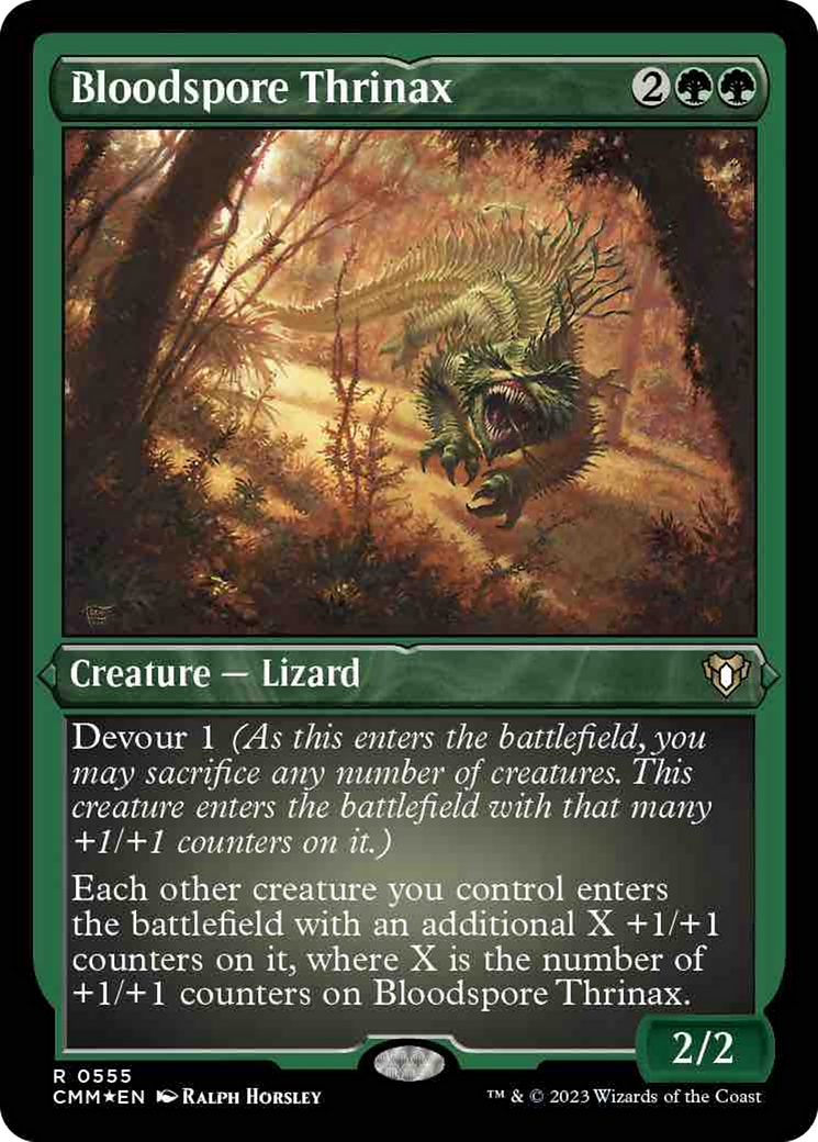 Bloodspore Thrinax (Foil Etched) [Commander Masters] | Gear Gaming Fayetteville