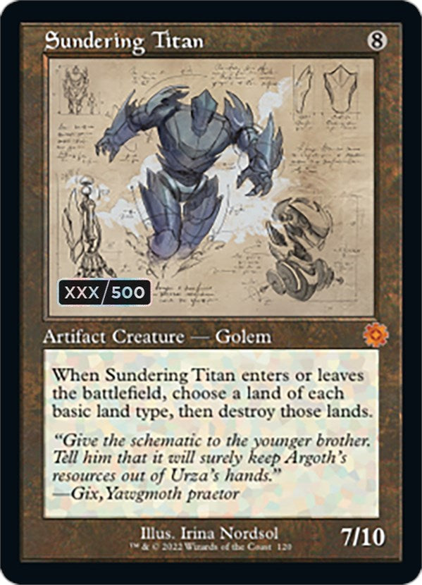 Sundering Titan (Retro Schematic) (Serialized) [The Brothers' War Retro Artifacts] | Gear Gaming Fayetteville