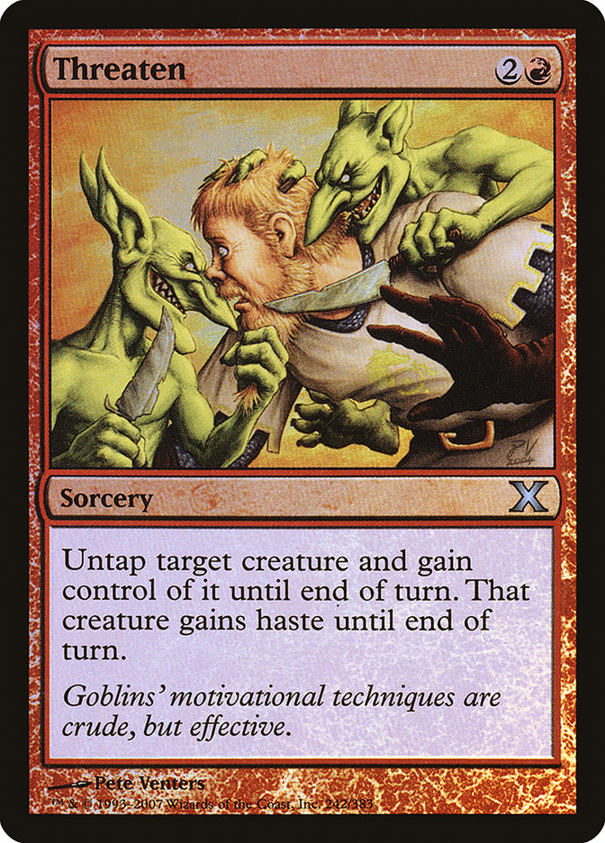 Threaten (Premium Foil) [Tenth Edition] | Gear Gaming Fayetteville