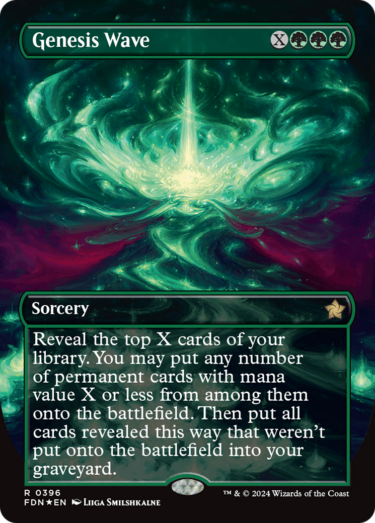 Genesis Wave (Borderless) (Mana Foil) [Foundations] | Gear Gaming Fayetteville