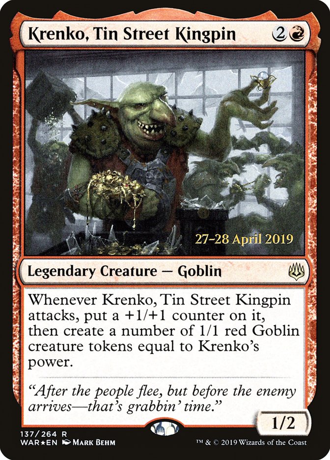 Krenko, Tin Street Kingpin [War of the Spark Prerelease Promos] | Gear Gaming Fayetteville