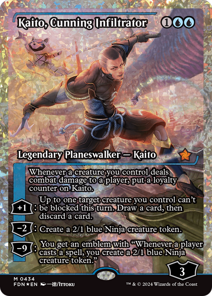 Kaito, Cunning Infiltrator (Showcase) (Frature Foil) [Foundations] | Gear Gaming Fayetteville