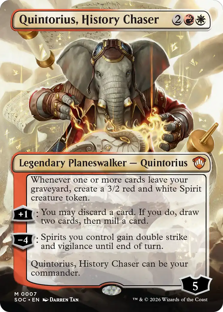 Quintorius, History Chaser (Borderless) [Secrets of Strixhaven Commander] | Gear Gaming Fayetteville