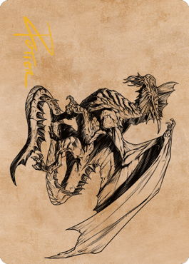 Ancient Silver Dragon Art Card (47) (Gold-Stamped Signature) [Commander Legends: Battle for Baldur's Gate Art Series] | Gear Gaming Fayetteville