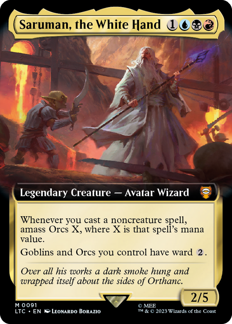 Saruman, the White Hand (Extended Art) [The Lord of the Rings: Tales of Middle-Earth Commander] | Gear Gaming Fayetteville