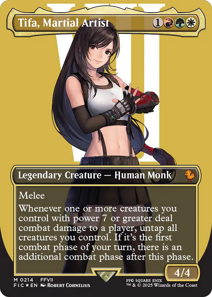 Tifa, Martial Artist (Borderless) (Surge Foil) [FINAL FANTASY Commander] | Gear Gaming Fayetteville