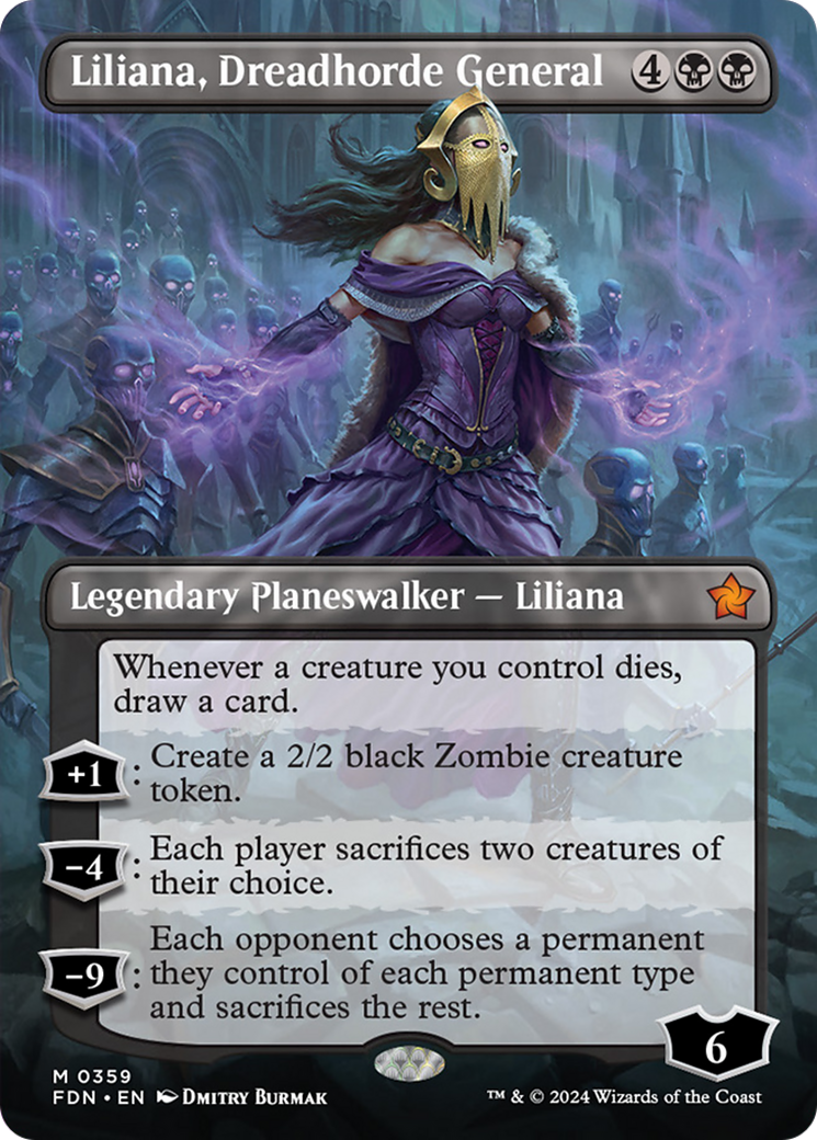 Liliana, Dreadhorde General (Borderless) [Foundations] | Gear Gaming Fayetteville