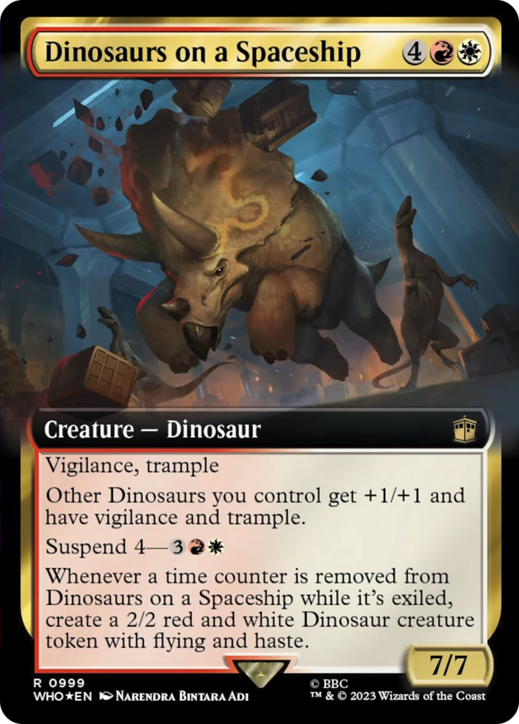 Dinosaurs on a Spaceship (Extended Art) (Surge Foil) [Doctor Who] | Gear Gaming Fayetteville