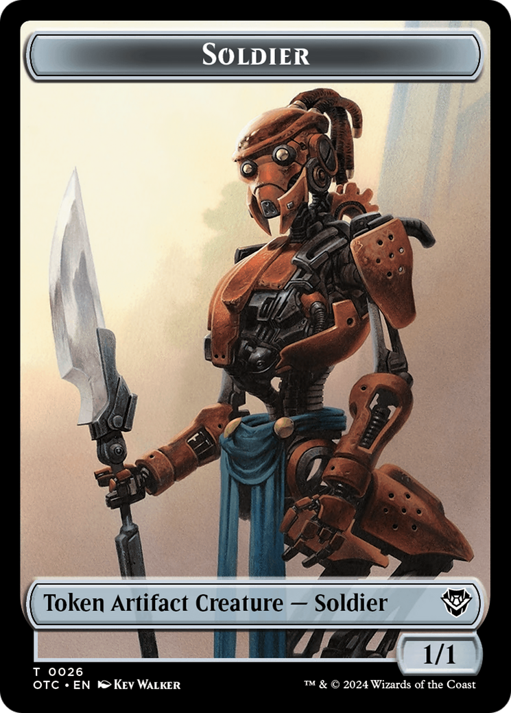 Elemental (0014) // Soldier (0026) Double-Sided Token [Outlaws of Thunder Junction Commander Tokens] | Gear Gaming Fayetteville