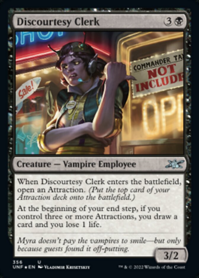 Discourtesy Clerk (Galaxy Foil) [Unfinity] | Gear Gaming Fayetteville