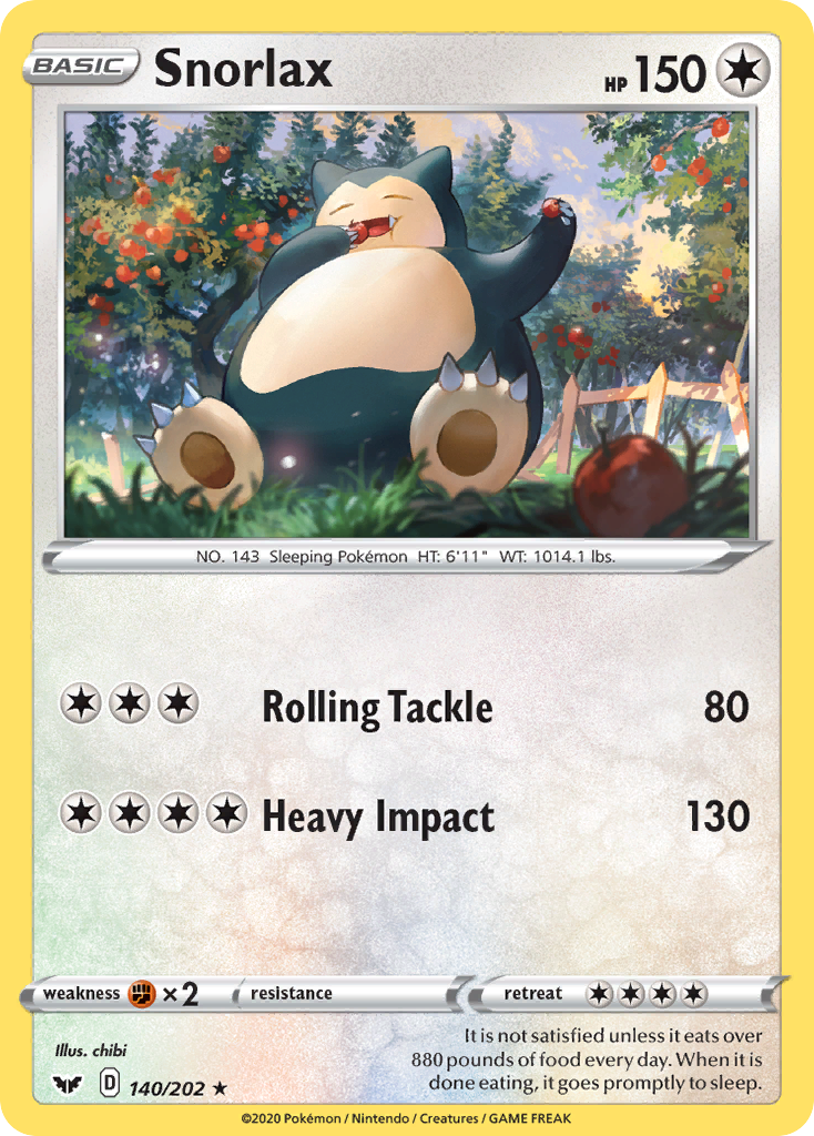 Snorlax (140/202) [Sword & Shield: Base Set] | Gear Gaming Fayetteville