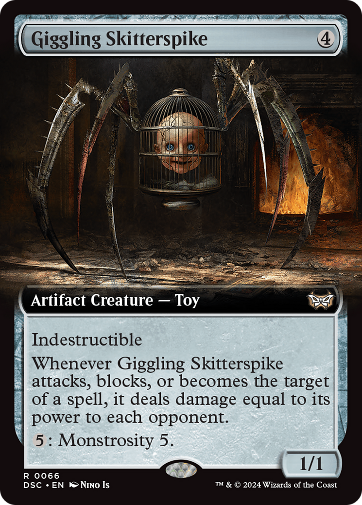 Giggling Skitterspike (Extended Art) [Duskmourn: House of Horror Commander] | Gear Gaming Fayetteville