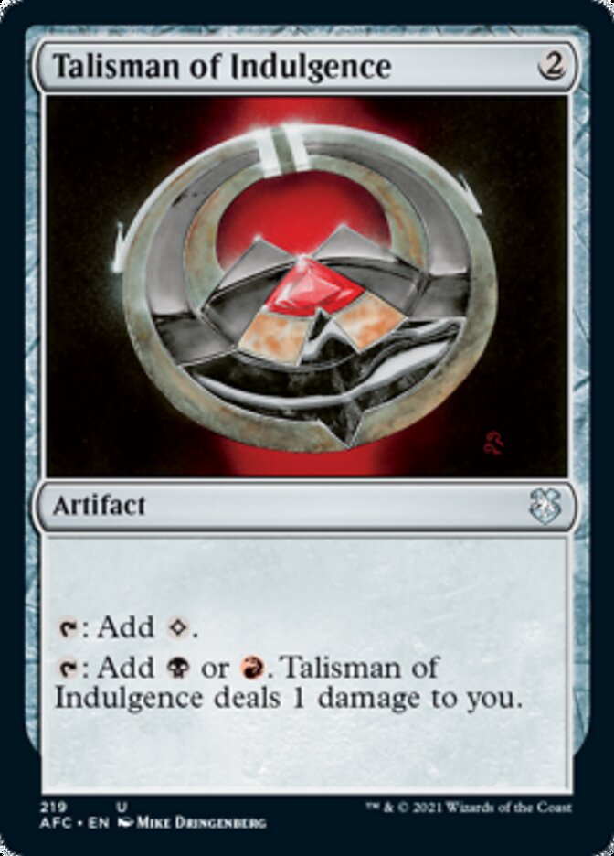 Talisman of Indulgence [Dungeons & Dragons: Adventures in the Forgotten Realms Commander] | Gear Gaming Fayetteville