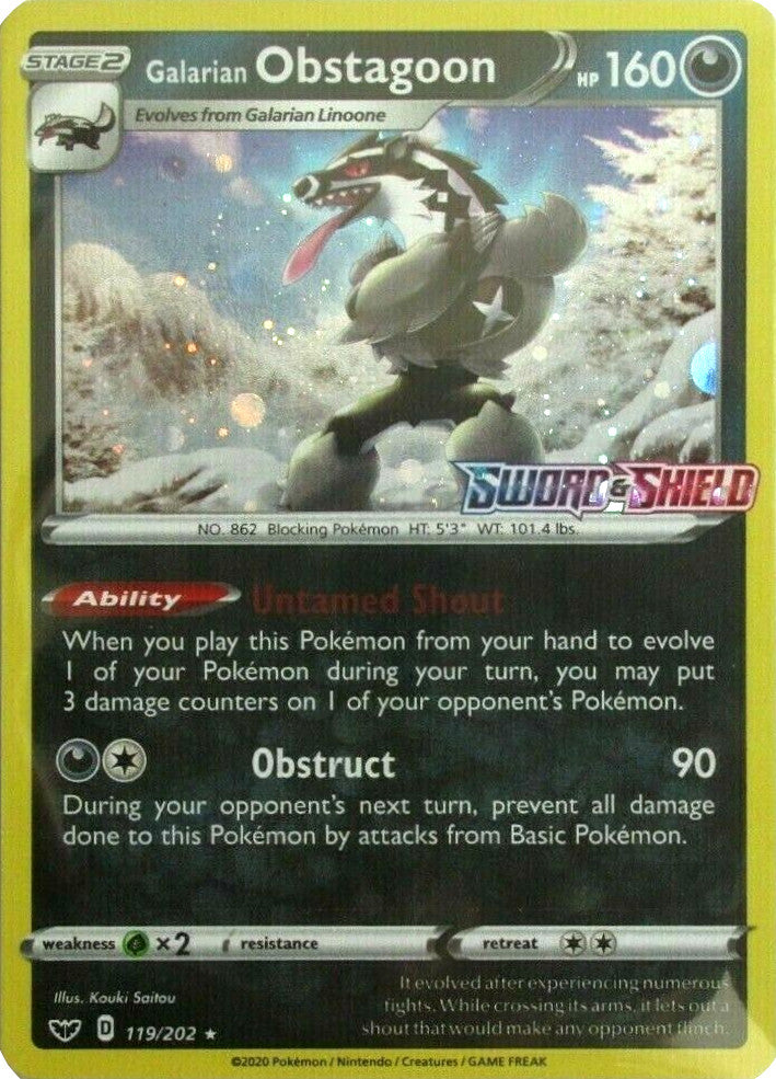 Galarian Obstagoon (119/202) (Cosmos Holo) [Sword & Shield: Base Set] | Gear Gaming Fayetteville