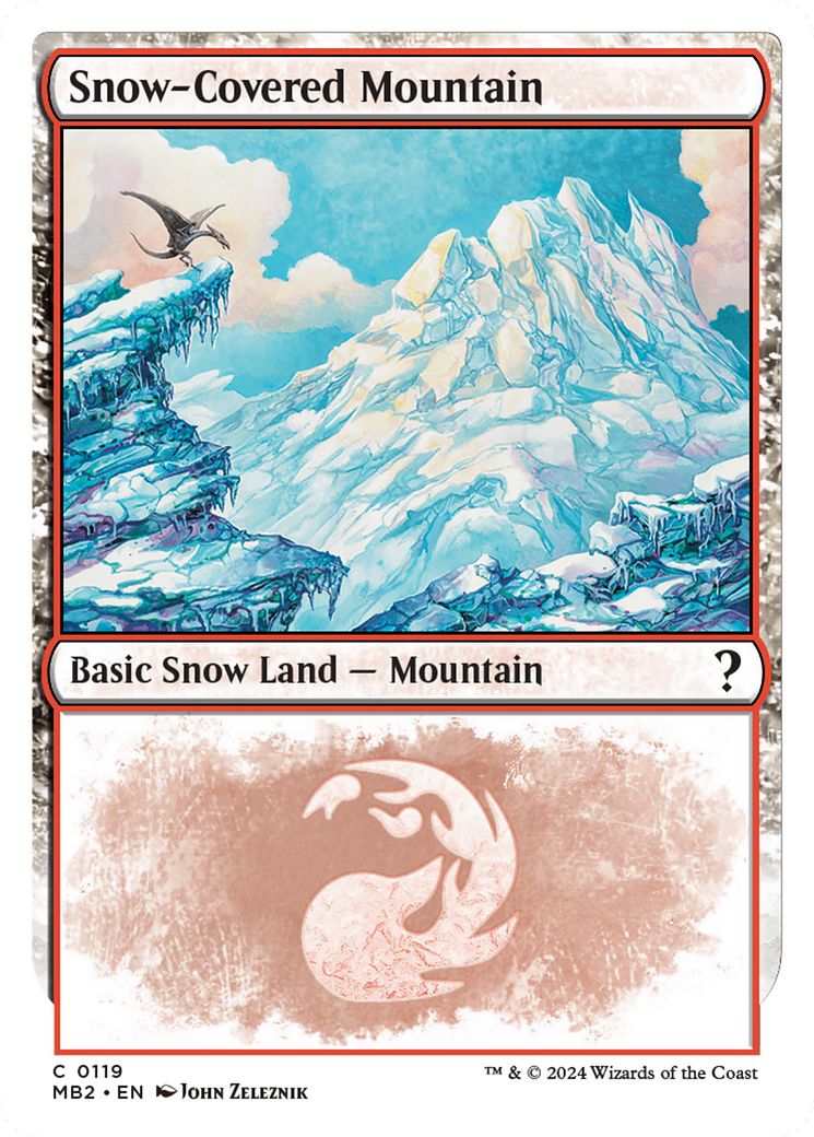 Snow-Covered Mountain (White Border) [Mystery Booster 2] | Gear Gaming Fayetteville