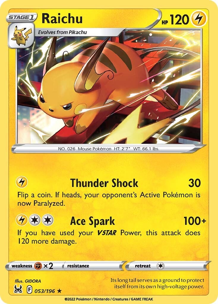 Raichu (053/196) [Sword & Shield: Lost Origin] | Gear Gaming Fayetteville