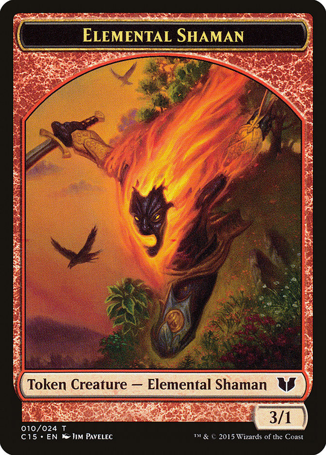 Knight (004) // Elemental Shaman Double-Sided Token [Commander 2015 Tokens] | Gear Gaming Fayetteville
