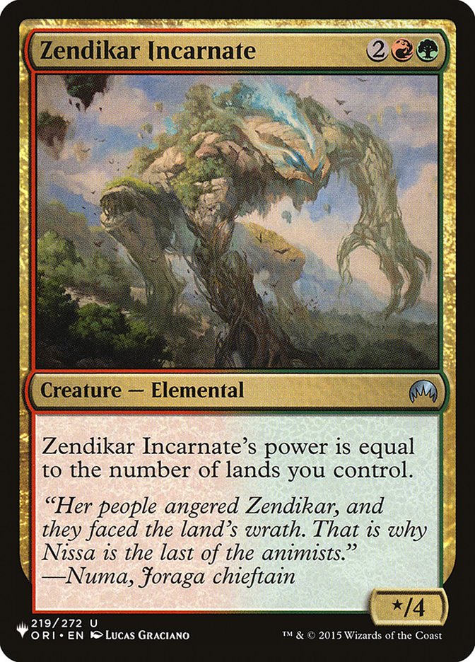 Zendikar Incarnate [The List] | Gear Gaming Fayetteville