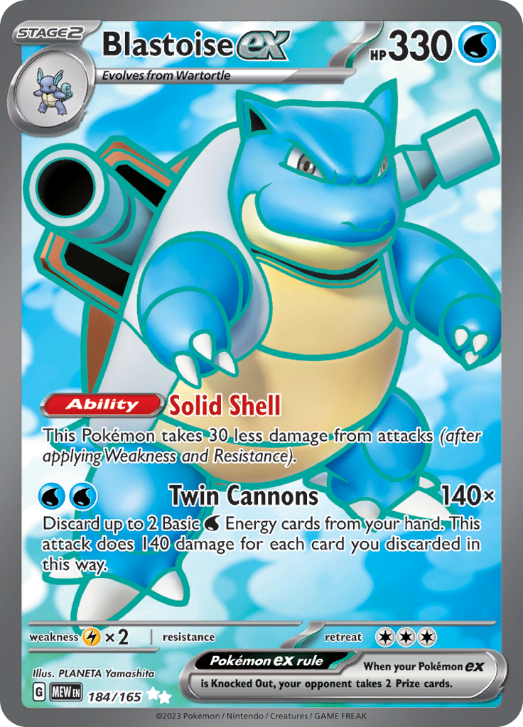 Blastoise ex (184/165) [Scarlet & Violet: 151] | Gear Gaming Fayetteville