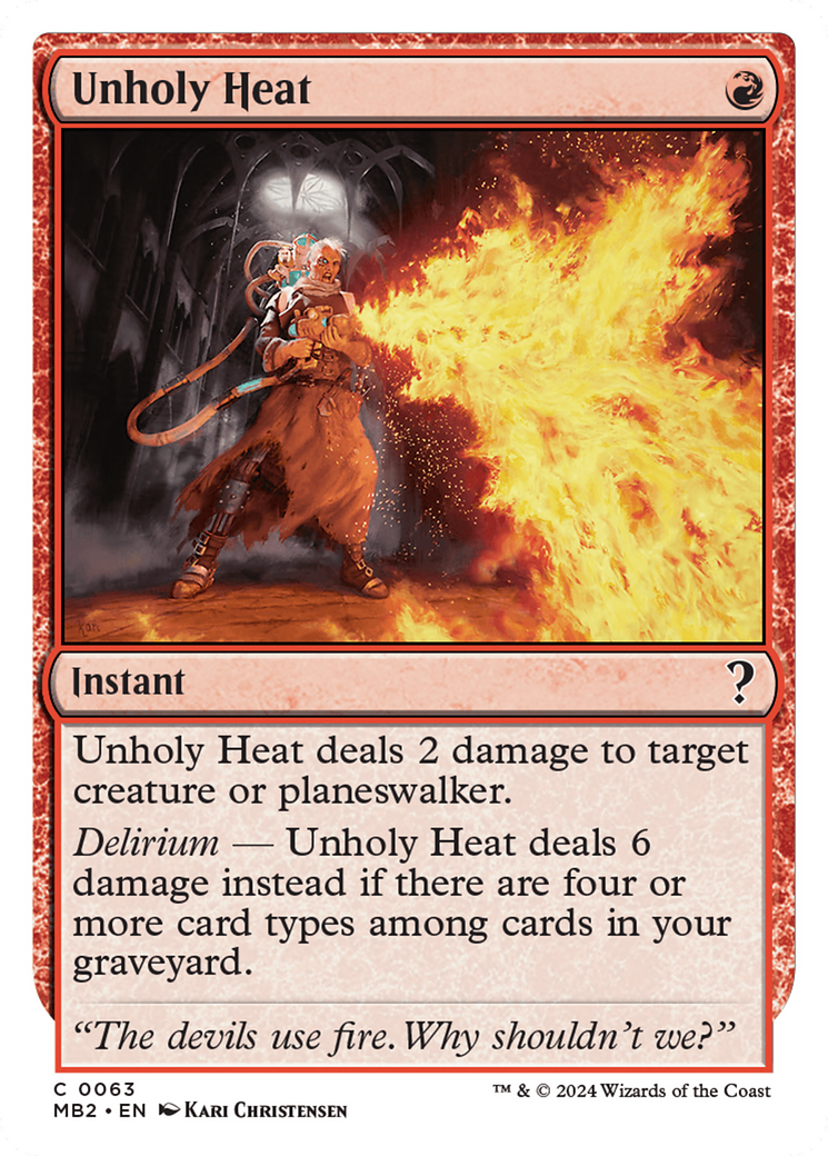 Unholy Heat (White Border) [Mystery Booster 2] | Gear Gaming Fayetteville