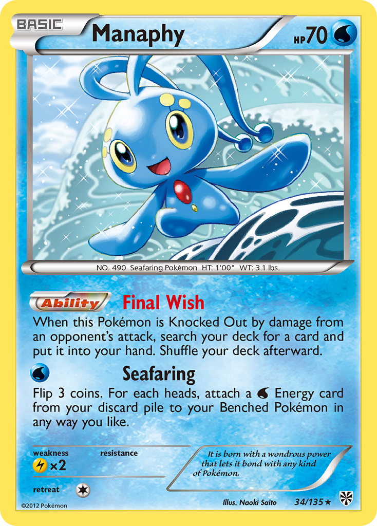 Manaphy (34/135) [Black & White: Plasma Storm] | Gear Gaming Fayetteville