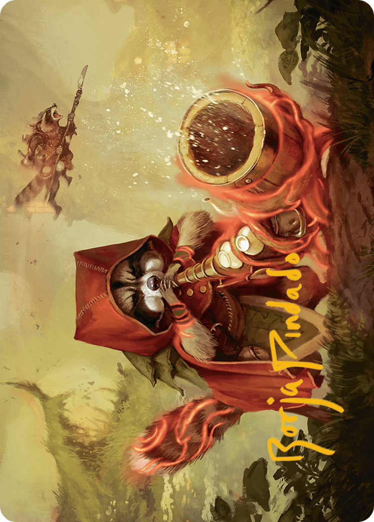 Raccoon Rallier Art Card (Gold-Stamped Signature) [Bloomburrow Art Series] | Gear Gaming Fayetteville
