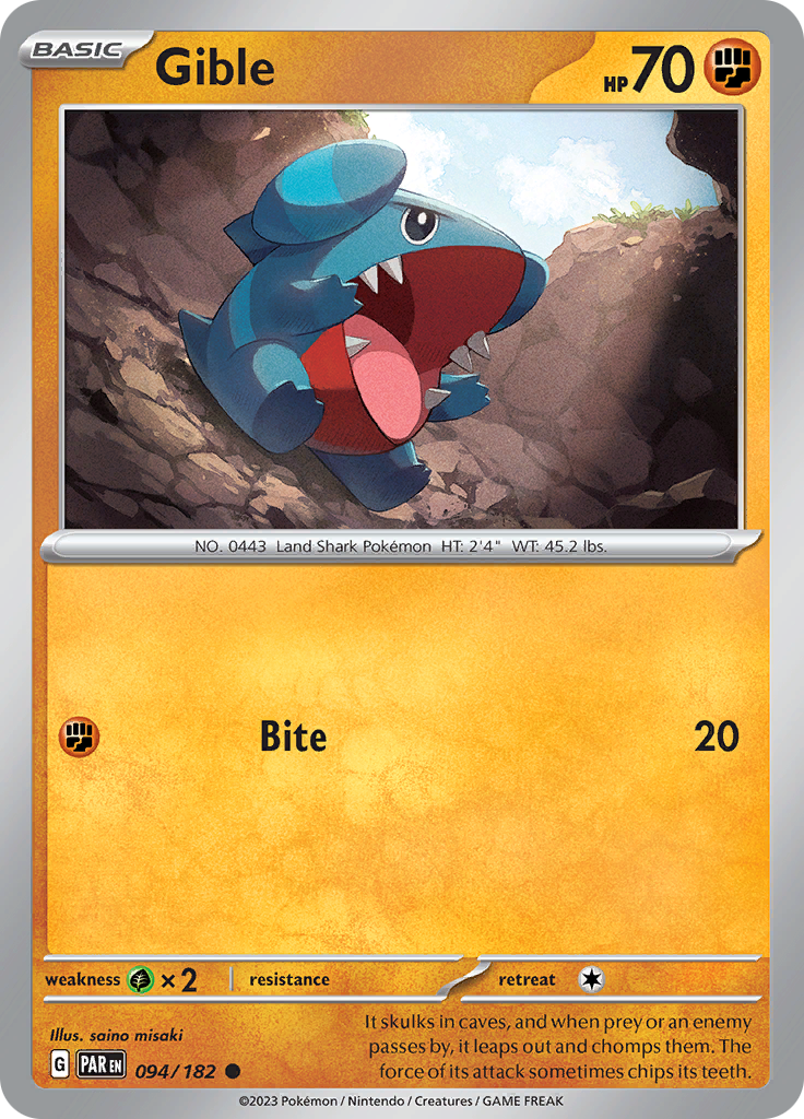 Gible (094/182) [Scarlet & Violet: Paradox Rift] | Gear Gaming Fayetteville