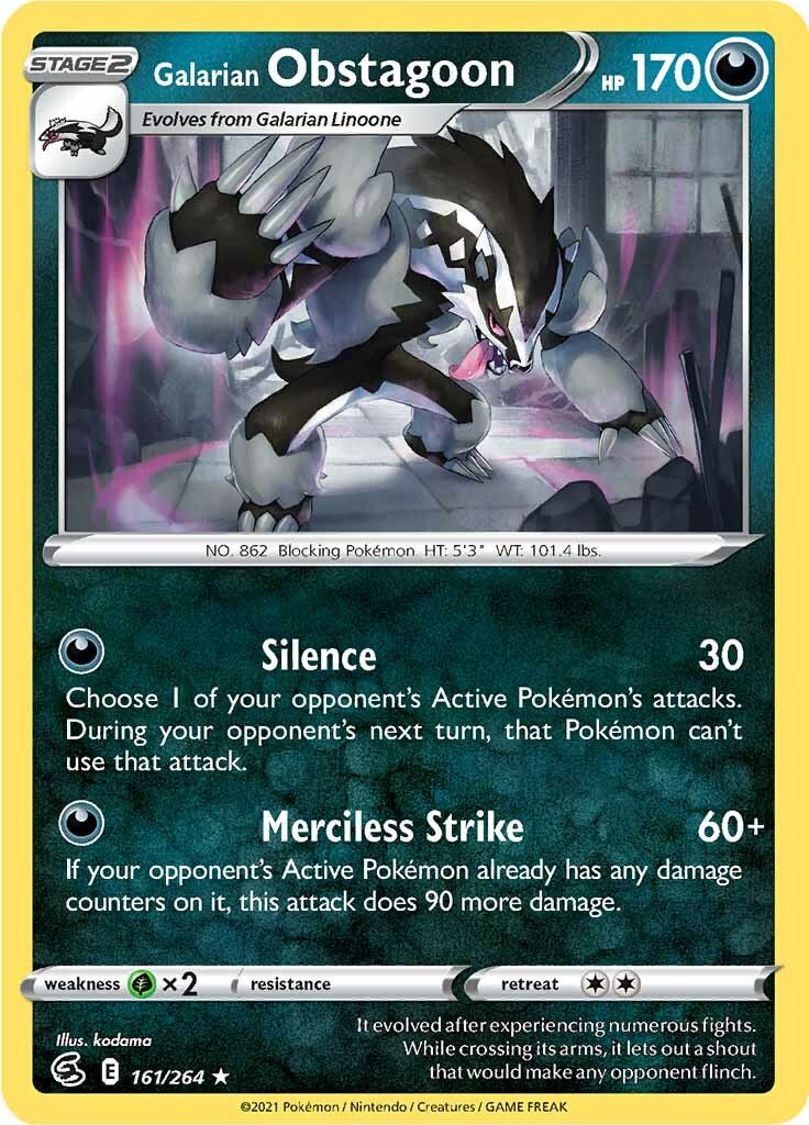 Galarian Obstagoon (161/264) [Sword & Shield: Fusion Strike] | Gear Gaming Fayetteville