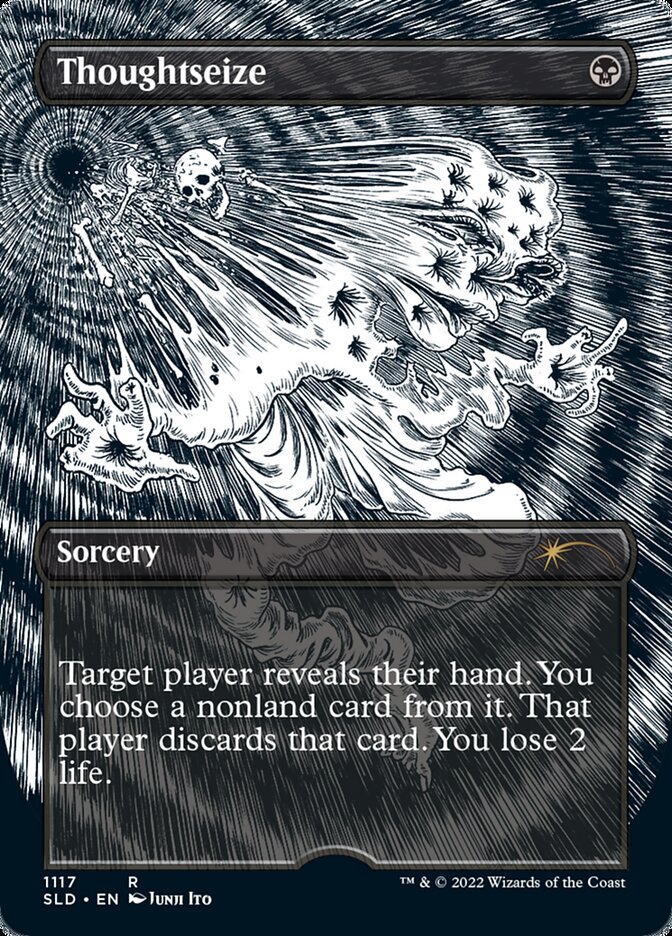 Thoughtseize (Borderless Etched Foil) [Secret Lair Drop Series] | Gear Gaming Fayetteville