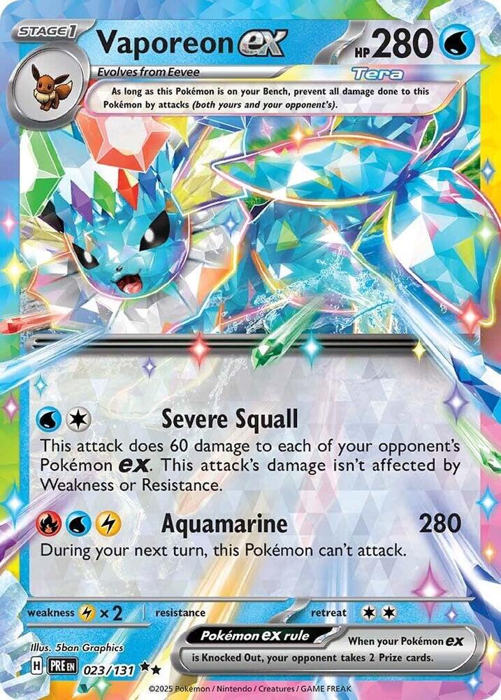 Vaporeon ex (023/131) [Scarlet & Violet: Prismatic Evolutions] | Gear Gaming Fayetteville