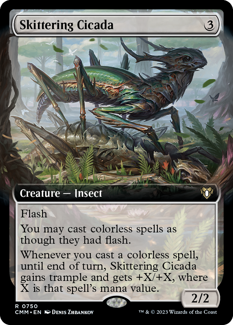 Skittering Cicada (Extended Art) [Commander Masters] | Gear Gaming Fayetteville