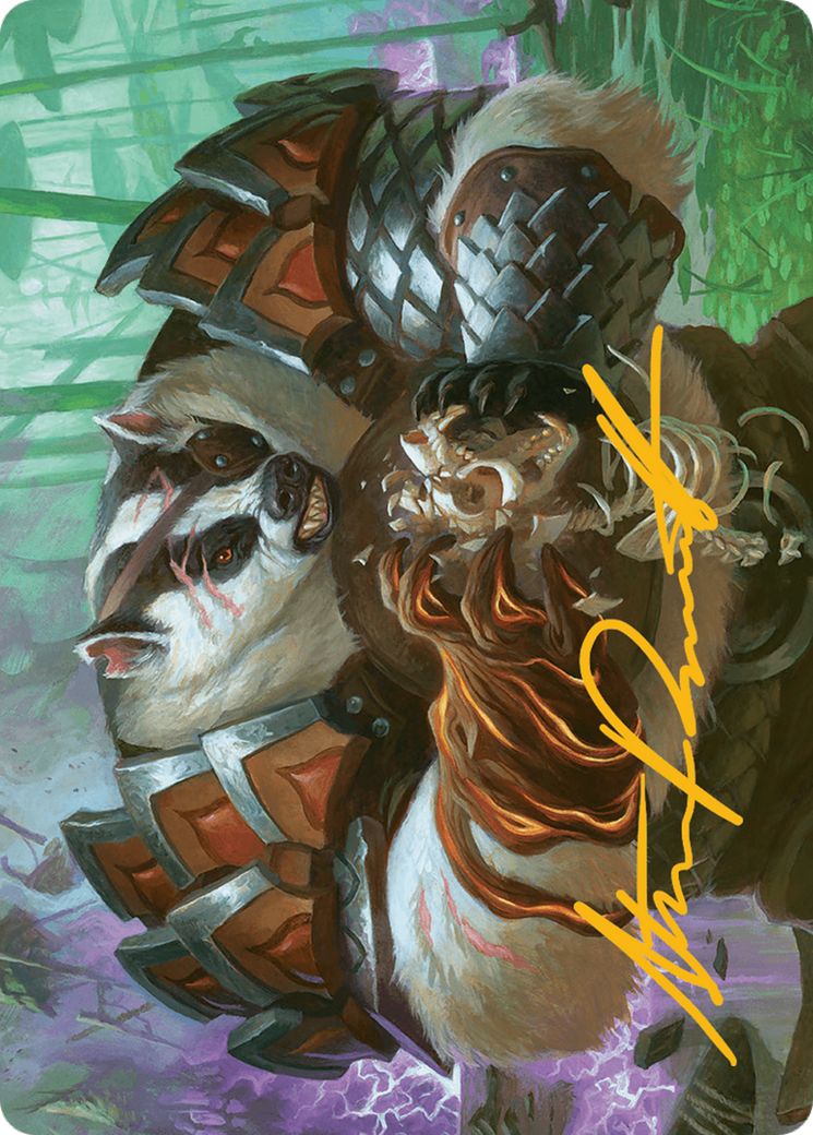 Hugs, Grisly Guardian Art Card (Gold-Stamped Signature) [Bloomburrow Art Series] | Gear Gaming Fayetteville