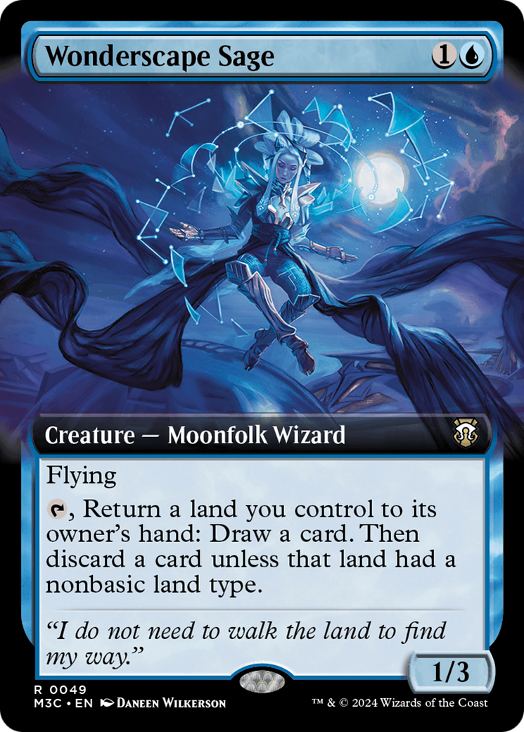 Wonderscape Sage (Extended Art) (Ripple Foil) [Modern Horizons 3 Commander] | Gear Gaming Fayetteville