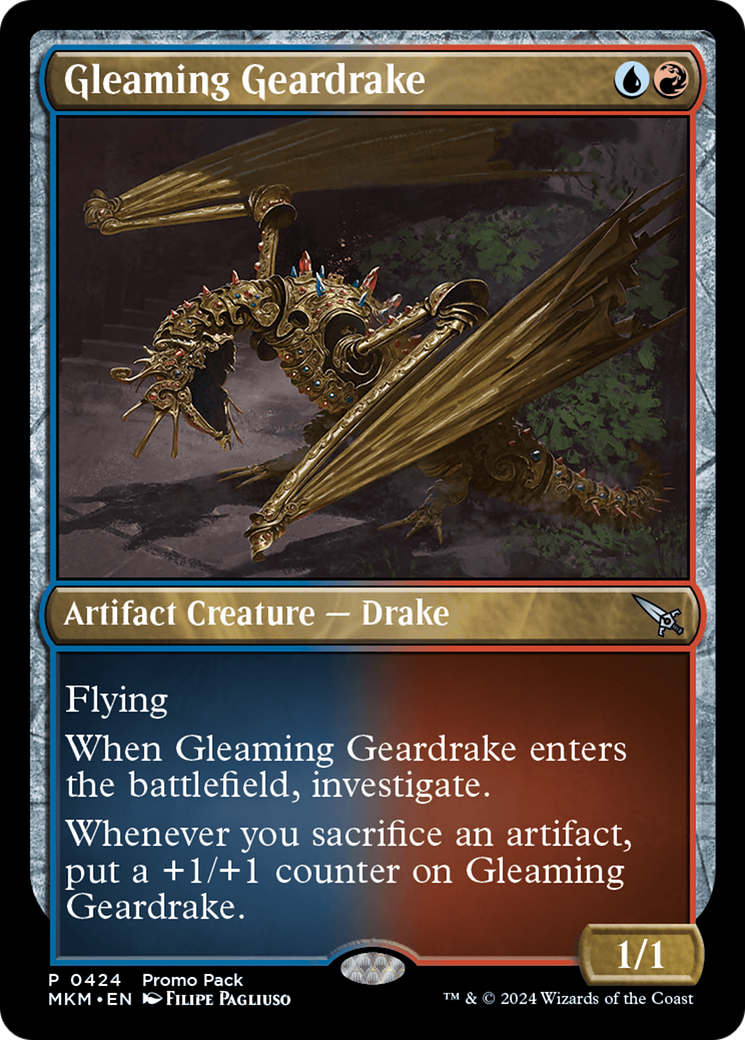 Gleaming Geardrake (Promo Pack) [Murders at Karlov Manor Promos] | Gear Gaming Fayetteville