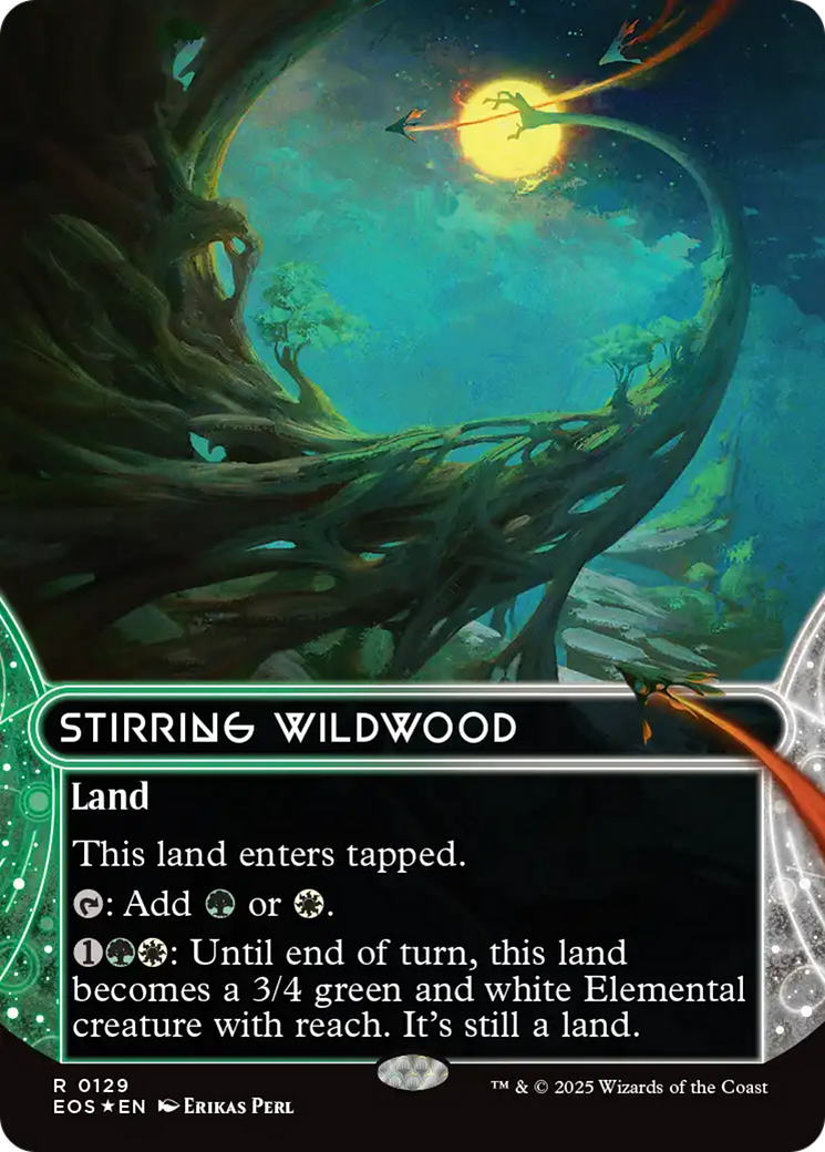 Stirring Wildwood (0129) (Borderless) (Galaxy Foil) [Edge of Eternities: Stellar Sights] | Gear Gaming Fayetteville